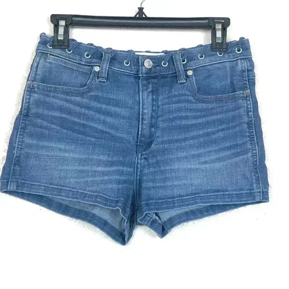 Abercrombie & Fitch High Rise Denim Shorts sz 8 - Picture 1 of 4